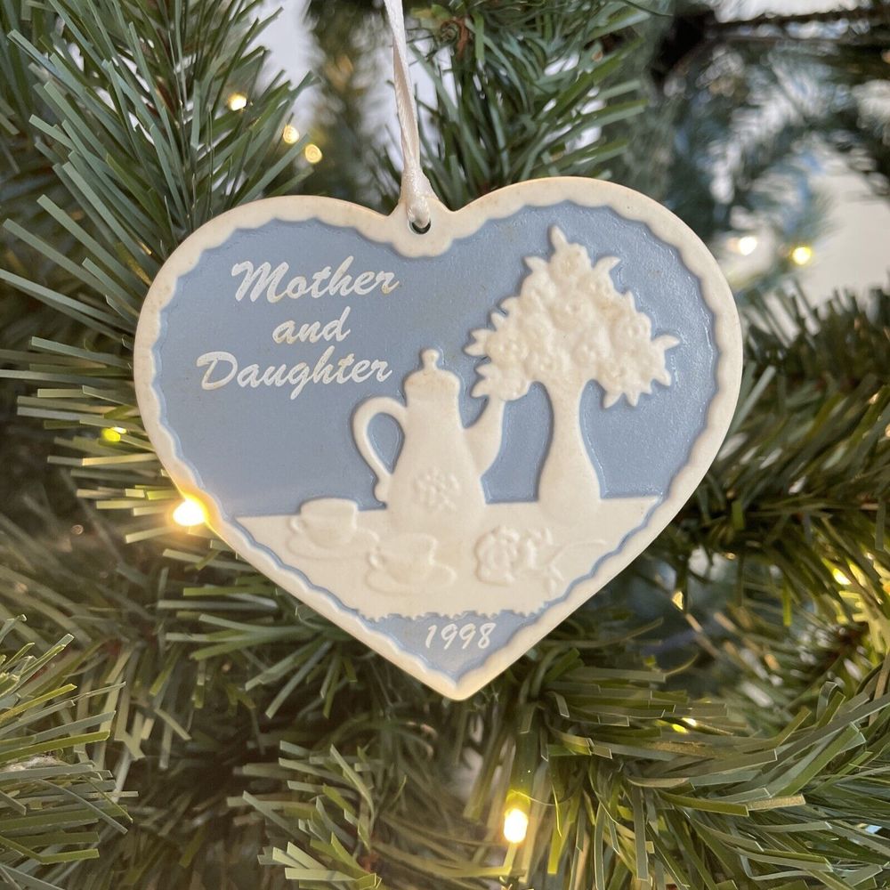 Vintage Blue 1998 Hallmark Christmas Ornament Mother And Daughter